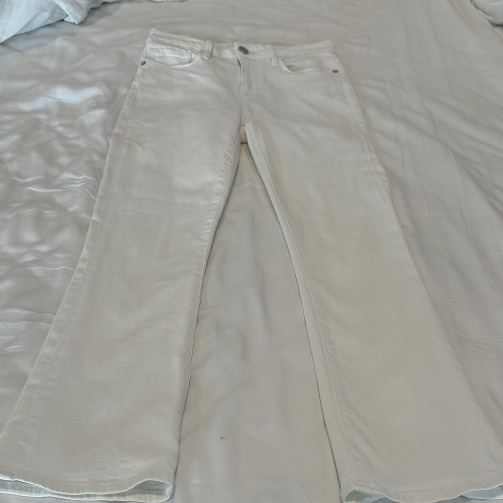 Paige Le Crop Mini Boot White Jean